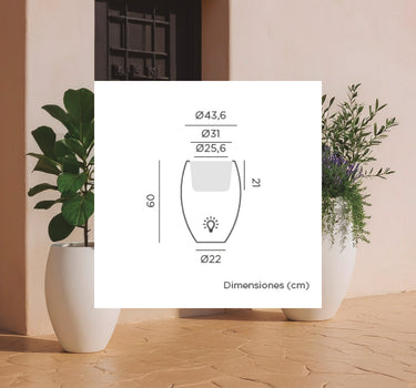 Ronde plantenbak met licht ALOE 45
