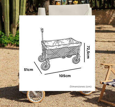 BAIA BLU multifunctioneel opvouwbaar karretje voor op het strand, de camping en in de tuin