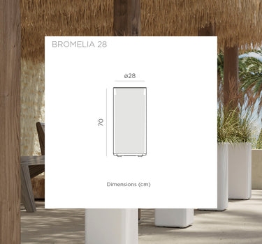 Hoge rechthoekige plantenbak op wielen BROMELIA 78