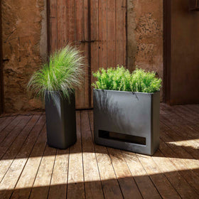 Hoge rechthoekige plantenbak op wielen BROMELIA