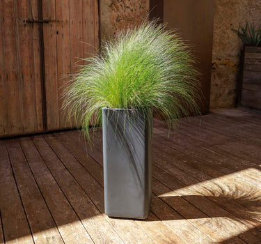 Hoge rechthoekige plantenbak op wielen BROMELIA 78