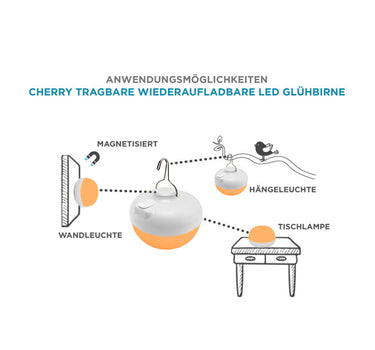 CHERRY WARM oplaadbare draagbare gloeilamp (1800K)
