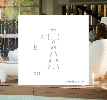 DESIGNER VLOERLAMP MET HOUTEN POTEN CHLOE 140 | BINNENGEBRUIK