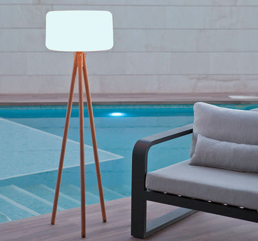 Design vloerlamp met houten poten, Chloe 140