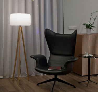 Design vloerlamp met houten poten, Chloe 140