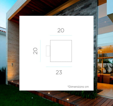 CUBY 20 WAND VIERKANTE WANDLAMP