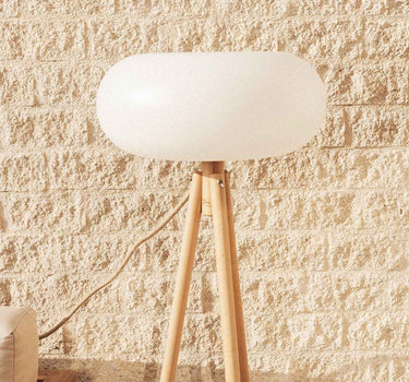 DESIGNER VLOERLAMP MET HOUTEN POTEN DENISE 140
