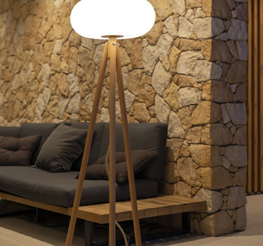 DESIGNER VLOERLAMP MET HOUTEN POTEN DENISE 140