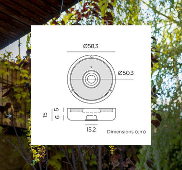 ELBA 59  ronde hangende bloempot met draadloze verlichting 