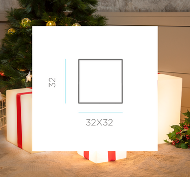 VERLICHTE CADEAU KERST KUBUS 32