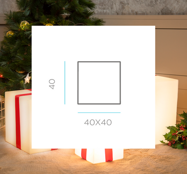VERLICHTE CADEAU KERST KUBUS 40