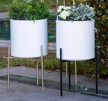 BLOEMPOT OP POTEN: STANDAARD LIFT + HORTENSIA 30 WIT