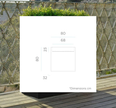 Rechthoekige bloempot JUNCO 80