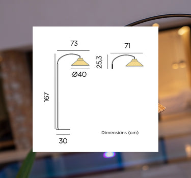 NIZA 165 Snoerloze Arc Vloerlamp