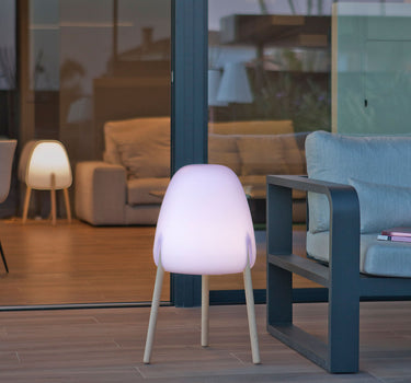 Design vloerlamp met houten poten Rocket 70