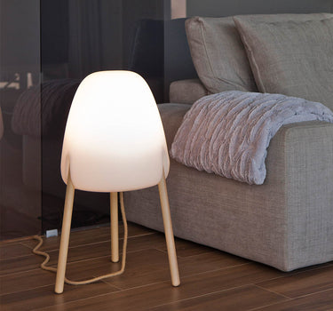 Design vloerlamp met houten poten Rocket 70