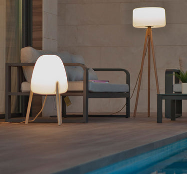 Design vloerlamp met houten poten Rocket 70