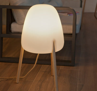 Design vloerlamp met houten poten Rocket 70