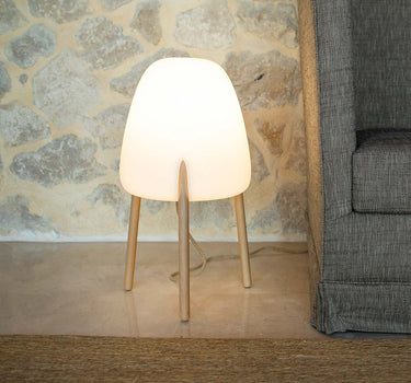 Design vloerlamp met houten poten Rocket 70