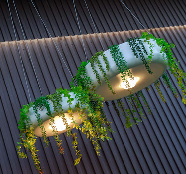 ELBA 39 ronde hangende bloempot met draadloze verlichting 