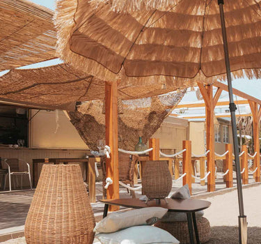 Hawaiiaanse stalen buitenparasol ø220 x 230cm