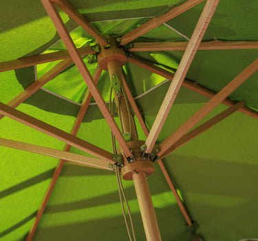 Vintage groene parasol met franjes TULUM ø230