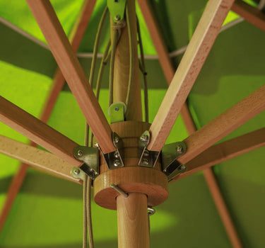 Vintage groene parasol met franjes TULUM ø230
