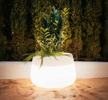 Ronde plantenbak met licht CAMELLIA 80