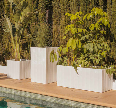 Rechthoekige plantenbak in Olijfkleur Groot