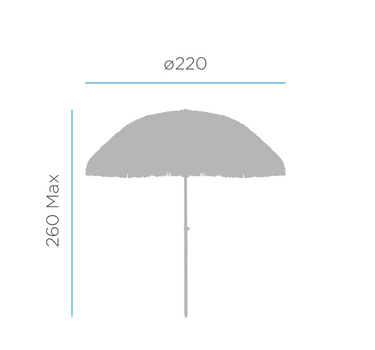 Hawaiiaanse stalen buitenparasol ø220 x 230cm